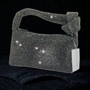 Black Diamond Mesh Evening Bag Sax by Jessica McClintock Etta NWT